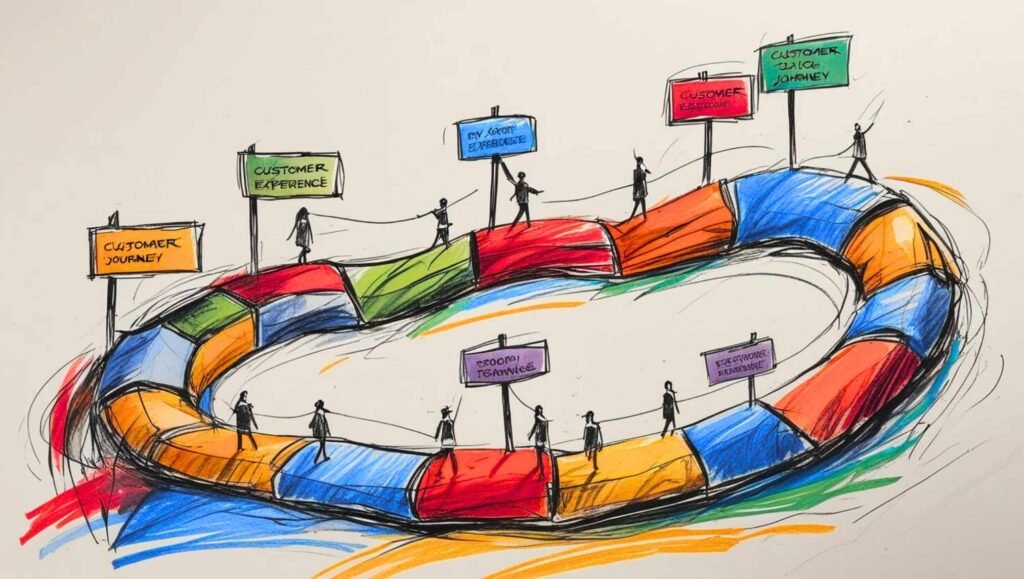 Illustration of the customer experience journey